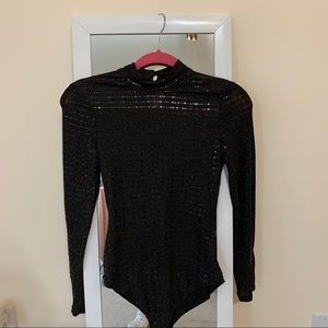 Black Shiny Iris Bodysuit